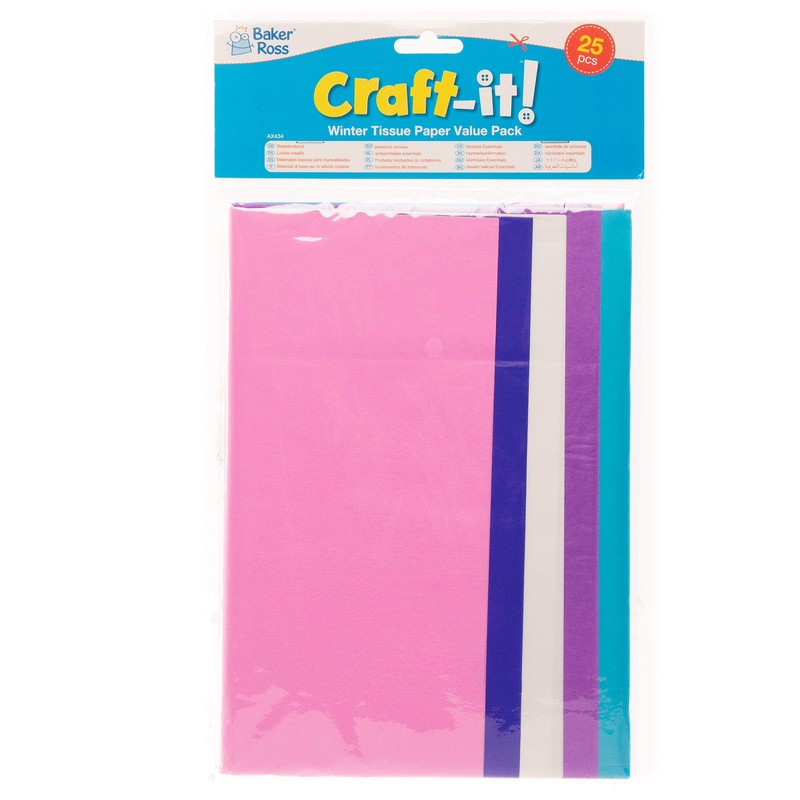 Baker Ross AX434 Winter Tissue Paper Value Pack - Pack