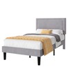 VECELO Twin Size Platform Bed Frame with Adjustable Upholstered Headboard,