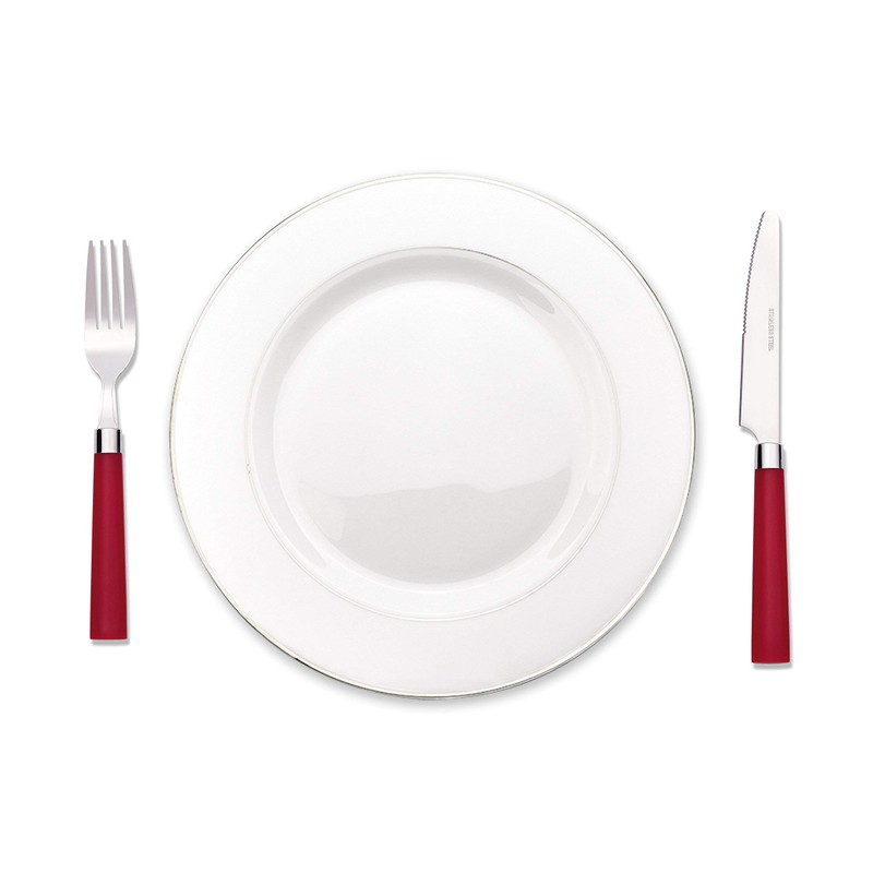 Bon Florentine 16-Piece Stainless Steel Cutlery Set - Red