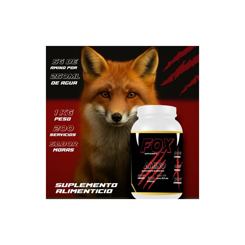 Aminoácidos En Polvo 1kg Fox Suplements 100servicios Sabores