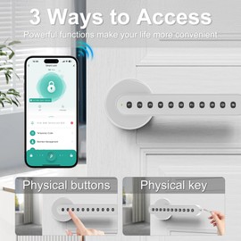 Smart Door Knob with Keypad Keyless Entry Door Lock Keypad Door Lock with Handle Code Door Locks for Bedrooms，Home, Office, Hotel, 3 in 1 Keys/Code/Tuya App
