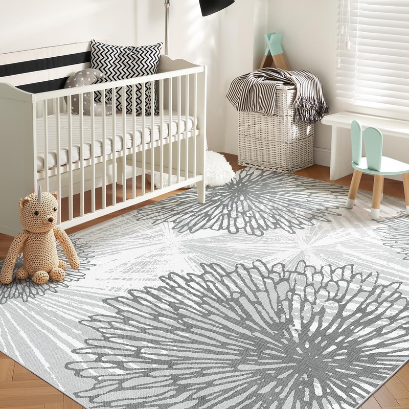 WITSHOCK Living Room Area Rugs 8x10: Washable Rug for Bedroom