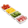 Plasticpro 4 Sectional Rectangle Plastic Disposable Serving Tray/Platter 5 X