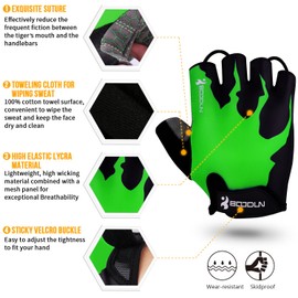BOILDEG Cycling Gloves Bike Gloves Mountain Road Bike Gloves Anti-slip Shock-absorbing Pad Breathable Half Finger Bicycle Biking Gloves for Men & Women