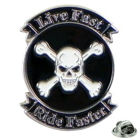 GBJUK Live Fast Ride Faster Pin Lapel Badge with Butterfly Clasp Back