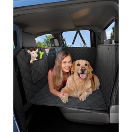 HOCHO HOCHO Truck Dog Seat Cover for Back Seat, Upgraded +65% Space Dog Seat Cover for Truck F150 Silverado RAM GMC Tundra Titan, 400LBS Holding Hard Bottom Foldable Waterproof