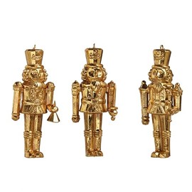 Raz 5 Inch Gold Nutcracker Ornaments - Set of 3 Assorted