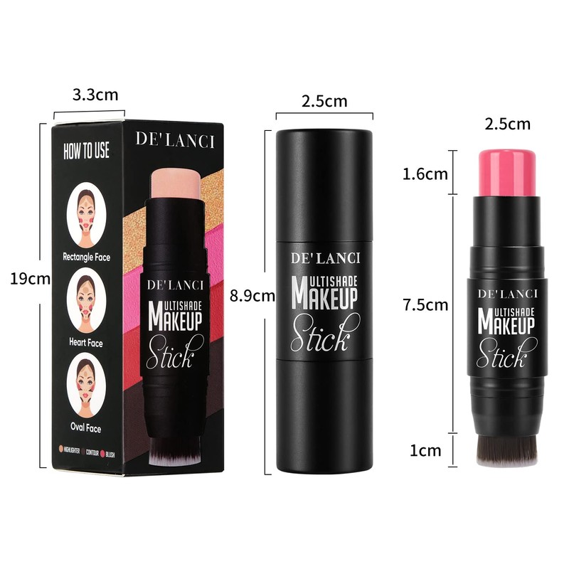 3-in-1 Cream Rouge Pen for Cheeks, Lips and Eyeshadow, Waterproof,