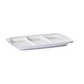 omada Rectangular Appetizer Design 3 Compartments Made of Shatterproof Acrylic 28 x 20.5 x 2 cm Made in Italy Square Line