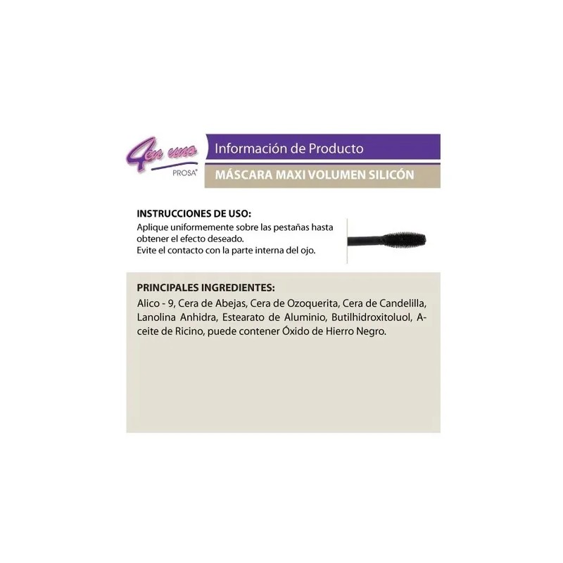 20pz Rimel Mascara Pestañas Maxi-volumen Silicón Prosa 4en1