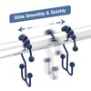 Titanker Shower Curtain Hooks Rings, Rust-Resistant Metal Double Glide Shower