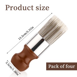 4pcs Salve Brushes for Furniture, Leather Cleaning Brush with Wood Handle and Soft Bristles Repair Cream Balm Applicator Tools for Furniture Home Leather(Salve Not Included)