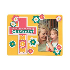 Fun Express Religious Mother’s Day Picture Frame Magnet Craft Kit - Makes 12 - DIY Craft Gifts for Kids