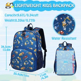 Toddler Backpack, Kasqo Water Resistant Preschool Kids Bookbag Kindergarten Daycare Schoolbag for Boys and Girls 3-6 Years Truck