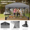 8x8FT 1-Button Push Pop Up Canopy Tent with 4 Clear