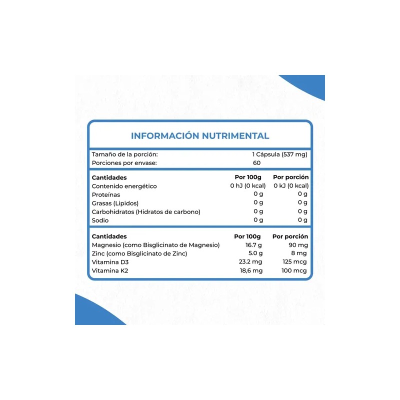 Vitamina Magnesio Zinc Healy Cápsulas Salud Ósea