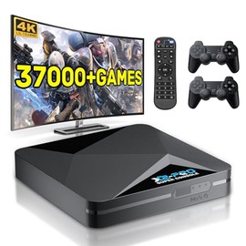 Kinhank Retro Game Console, Super Console X2 Pro Built-in 37000+ Games, Video Game Console Android 9.0/Emuelec 4.6, 4K UHD Output,2.4G/5G, BT 5.0
