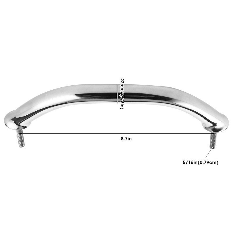Marine Boat Handle Door Grab Bar Handrail Oval Stainless Steel