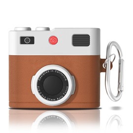 Dayinkes Compatible For AirPods 4th Generation Case, Camera Design For AirPods 4th Generation Case 2024, Shockproof Case Cover Compatible with AirPods 4th (Brown)