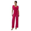 Elara Women's V Cut Jumpsuit, Fuchsia ONE SIZE