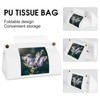 White Purple Butterflies Tissue Box Cover Tissue Box Holder PU