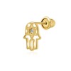 Tiny Petite Judaic Jewelry CZ Accent Real 14K Yellow Gold