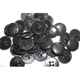 Plastic Black Press-Fit Pozi Screw Head Covers Caps, Pack of 50