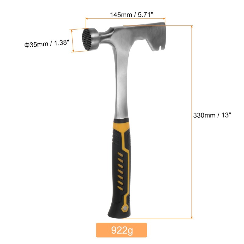 HARFINGTON Drywall Hammer Hatchet 33 oz Anti-Slip Shockproof Milled Face