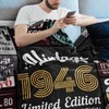 80th Birthday Gifts for Men, 1946 Blanket Gift for 80