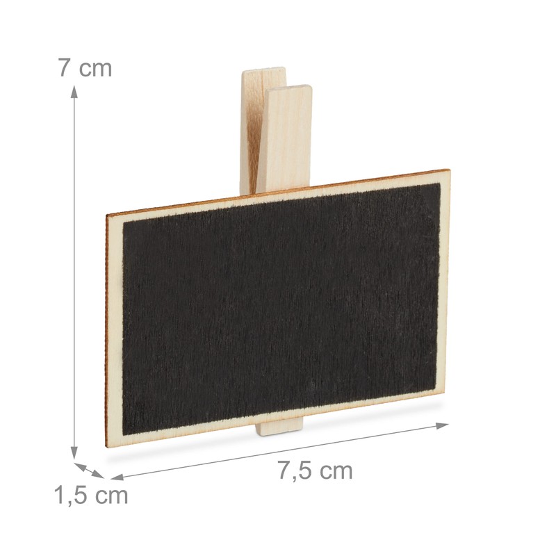 Relaxdays Set of 20 Reusable Blackboard Clips with Chalk Plant