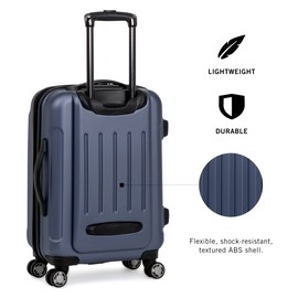 Kenneth Cole REACTION Renegade Luggage Expandable 8-Wheel Spinner Lightweight Hardside Suitcase, Smokey Purple, 24-Inch Checked