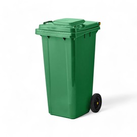 Mix.Home 32 Gallon Green Wheeled Rectangular Outdoor Trash Can with Lid - Heavy-Duty, Easy Mobility Garbage Bin for Patio, Garden, and Commercial Use, Durable Waste Container with Secure Lid