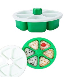 ZHU YU CHUN 2 PCS Sushi Rice Ball Mold Boxes, Triangle Rice and Vegetable Roll Making Box for Handmade DlYStorage Sushi, Lunch Bento Mold for Making Nori Rice Home Cooking Tools (green)