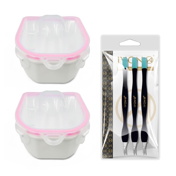 IVON IVON 2pcs Nail Soaking Bowl & 3pcs Cuticle Pusher,