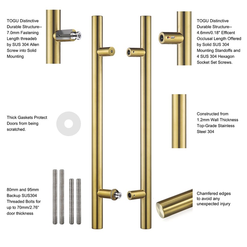TOGU TG-6012 18 inches Solid Standoffs Heavy-Duty Commercial Grade-304 Stainless