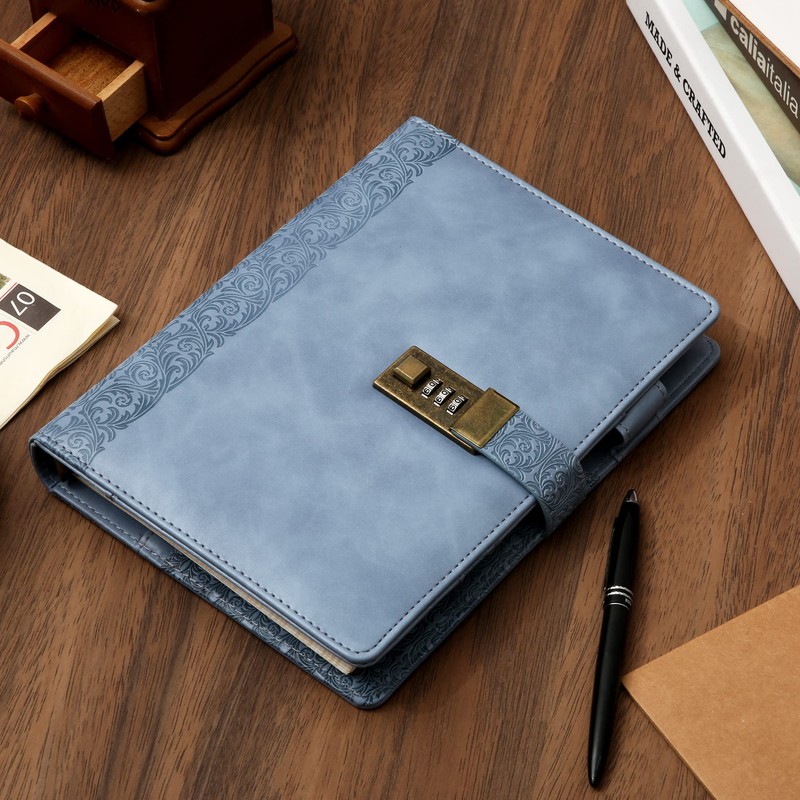 CAGIE Locking Journal for Adults Journal with Lock Large Binder