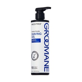 RED Pro GROOMANE Barber-Grade Shaving Gel for Men, Non-Foaming Clear Aloe Vera Shave Gel, Smooth Razor Glide, Precision Line-Ups, Anti-Irritation, Normal & Sensitive Skin (16.9 Fl.oz, Normal)