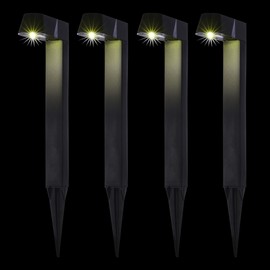 Alpine Corporation Solar-Powered Black Abstract Pathway Lights, 4-Piece