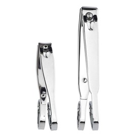 KRISMYA Nail Clippers,EZ Grip Nail Clipper Set,Carbon Steel Fingernail and Toenail Clippers for Seniors Long Handle with Metal Case for Women and Man - Set of 2 (Small and Large)
