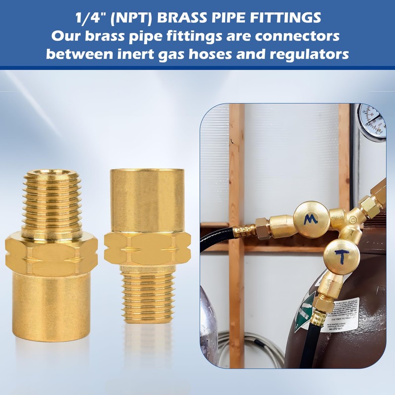 XwaYexa 2 Pack Inert Arc Adapters, 1/4" (NPT) Thread Brass