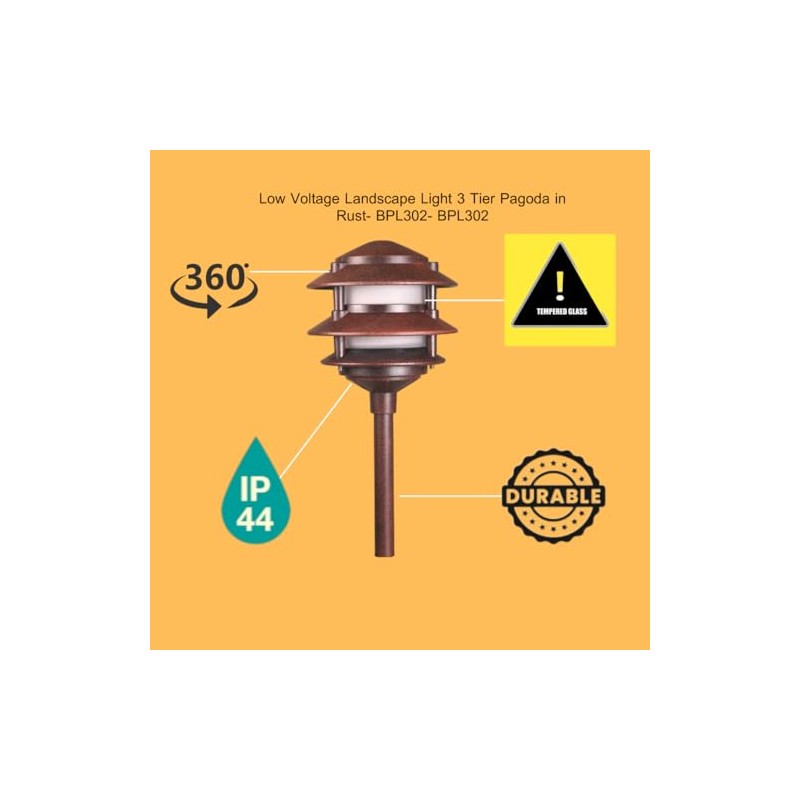 Best Pro Lighting Low Voltage Landscape 3 Tier Pagoda Light