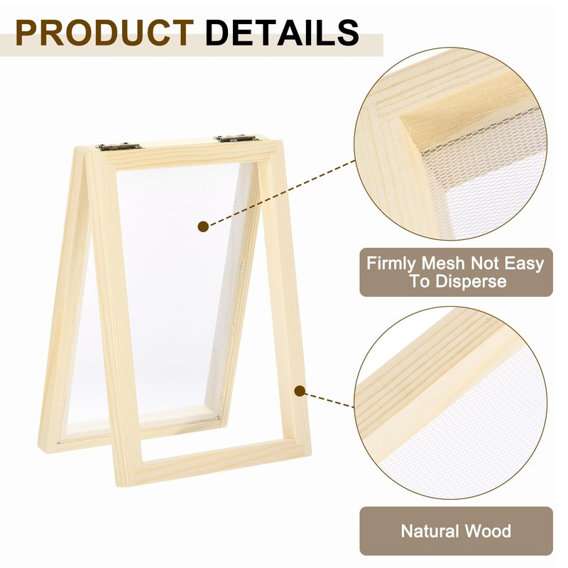 sourcing map Paper Making Screen Wooden Paper Making 7.1 x