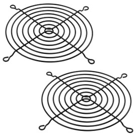 AERZETIX - C15108 - Set of 2 Protective Grilles for Computer Fans 120 x 120 mm - Metal - Colour Black