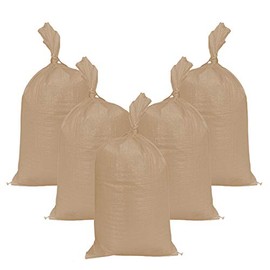 AK TRADING CO. 14" x 26" Poly Sandbags W/UV Protection & Built-in Ties - Flood Water Barrier - Tent Sandbags - Tan