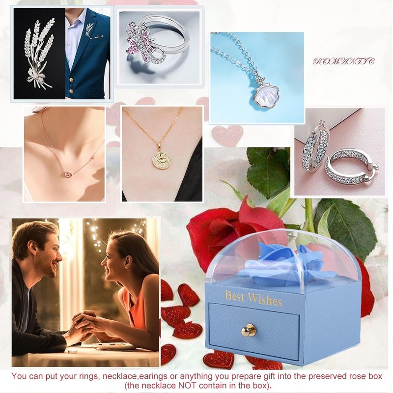 muchly Rose Ring Box，Proposal ring box rotates 360 degrees. Square