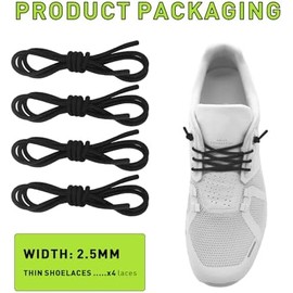 NDTEZUGT 2 Pairs Elastic Shoe Laces for On Cloud 5 Running Sneakers, No Tie Stretch Round Shoelaces Shoe String Replacement
