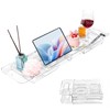 Expandable Clear Acrylic Bathtub Tray Caddy, Foldable Tub Bath Tray
