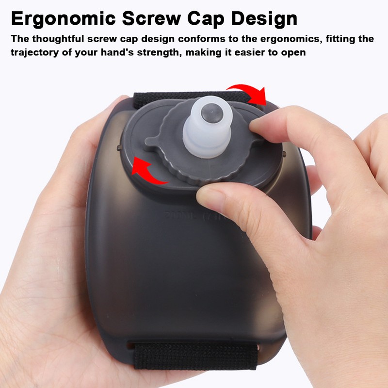 Wrist Water Bottle 7oz/200ml Wearable HandsFree Silicone Water Bottle BPA-Free