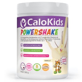 Drinking Food Children's Powershake Dietary Supplement for Children from 1-12 Years | 27 Vitamins Minerals & Protein to Support Growth Development & Immune System | CaloKids (500 g, Vanilla)
