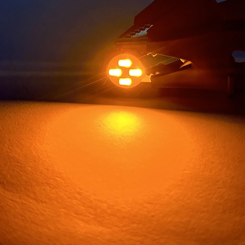 10pcs DC6-24V BA7S LED Bulbs Amber 3014 4SMD Chips LED